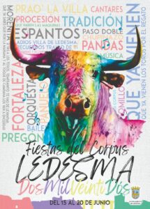 Cartel de las Fiestas del Corpus de Ledesma, del 15 al 20 de junio de 2022