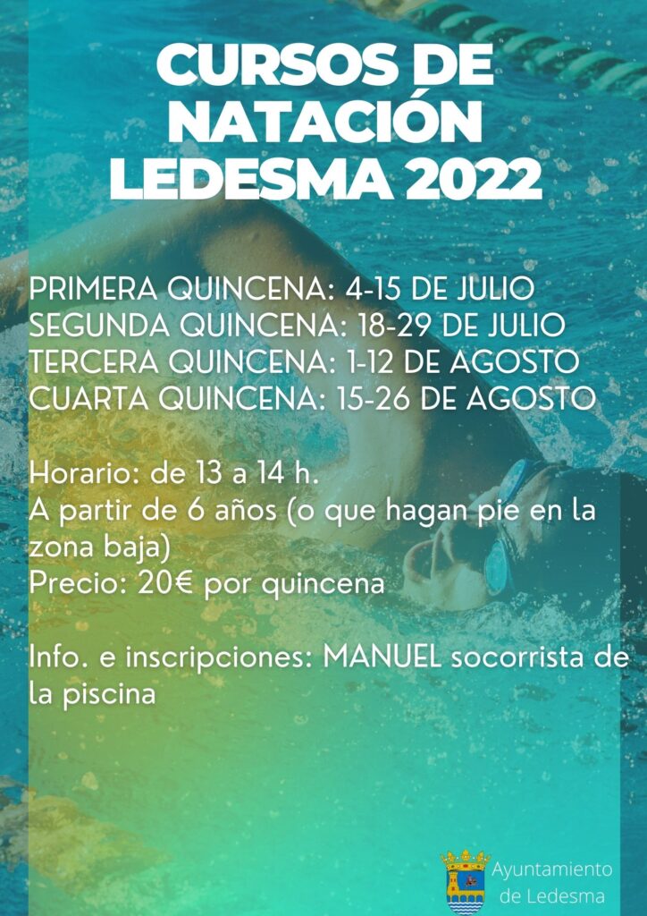 Cursos de natación Piscinas ledesma 2022